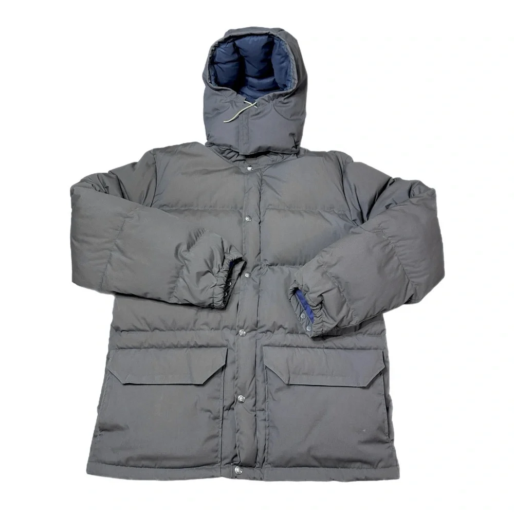 The North Face Vintage Grey Down/Duvet Sierra Hooded Parka Jacket In Size L